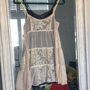 Lace dress with black under slip